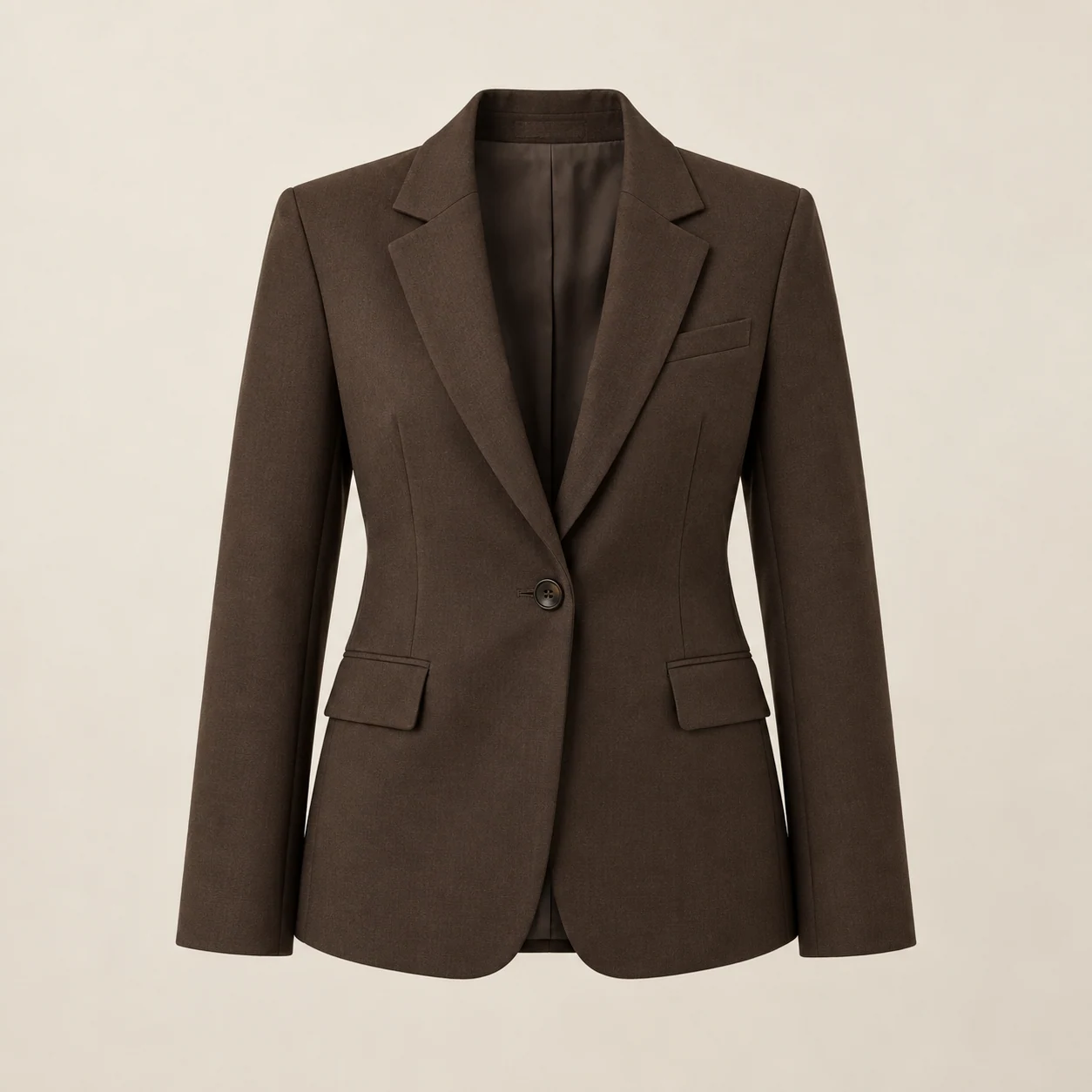Belmont Single-Breasted Blazer in espresso, clothing product photograph