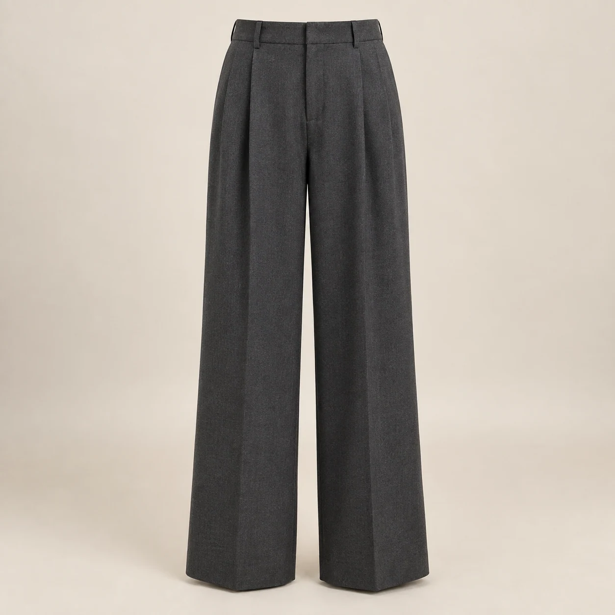 Camden Wide-Leg Trouser in charcoal, clothing product photograph