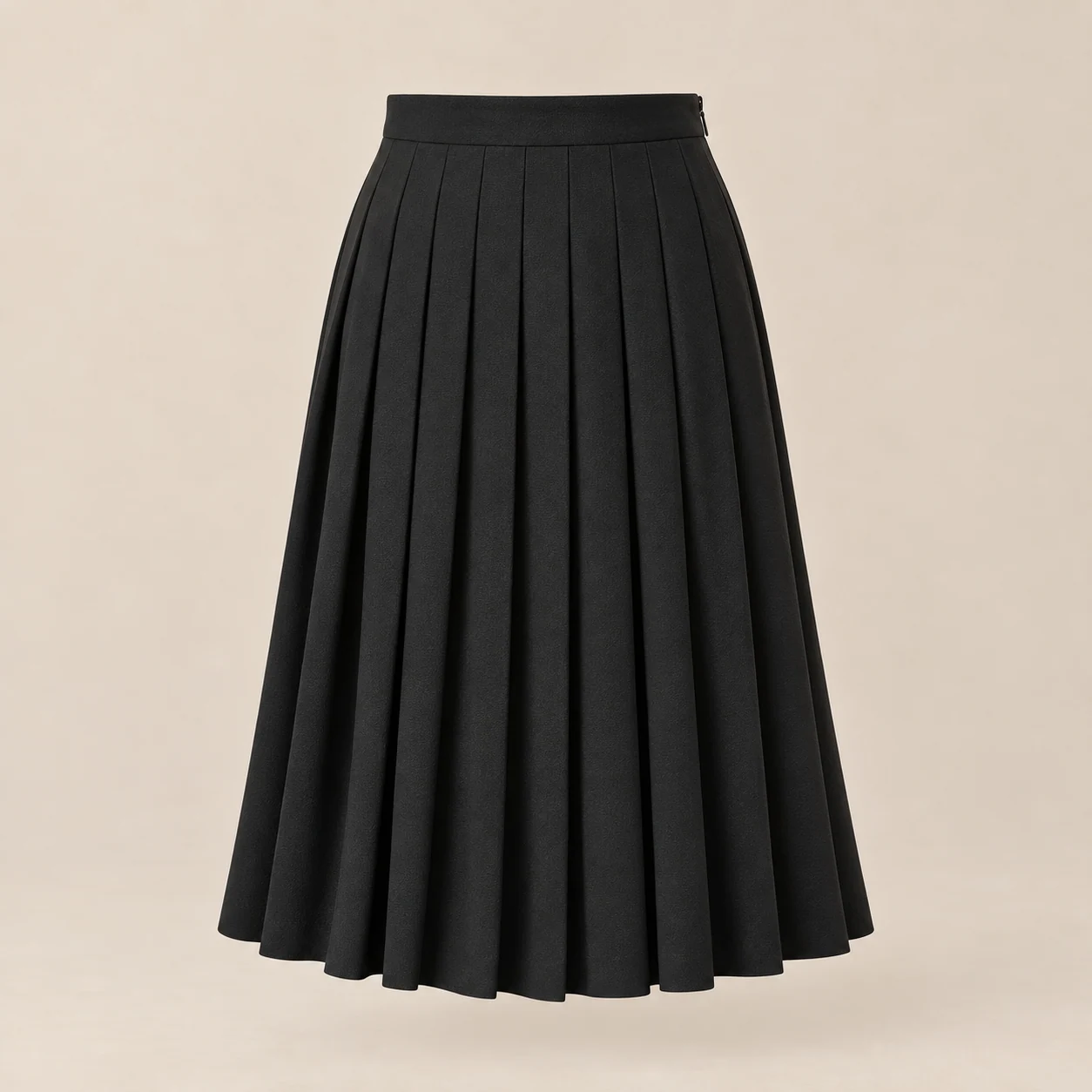 Elara Pleated Skirt in black, clothing product photograph