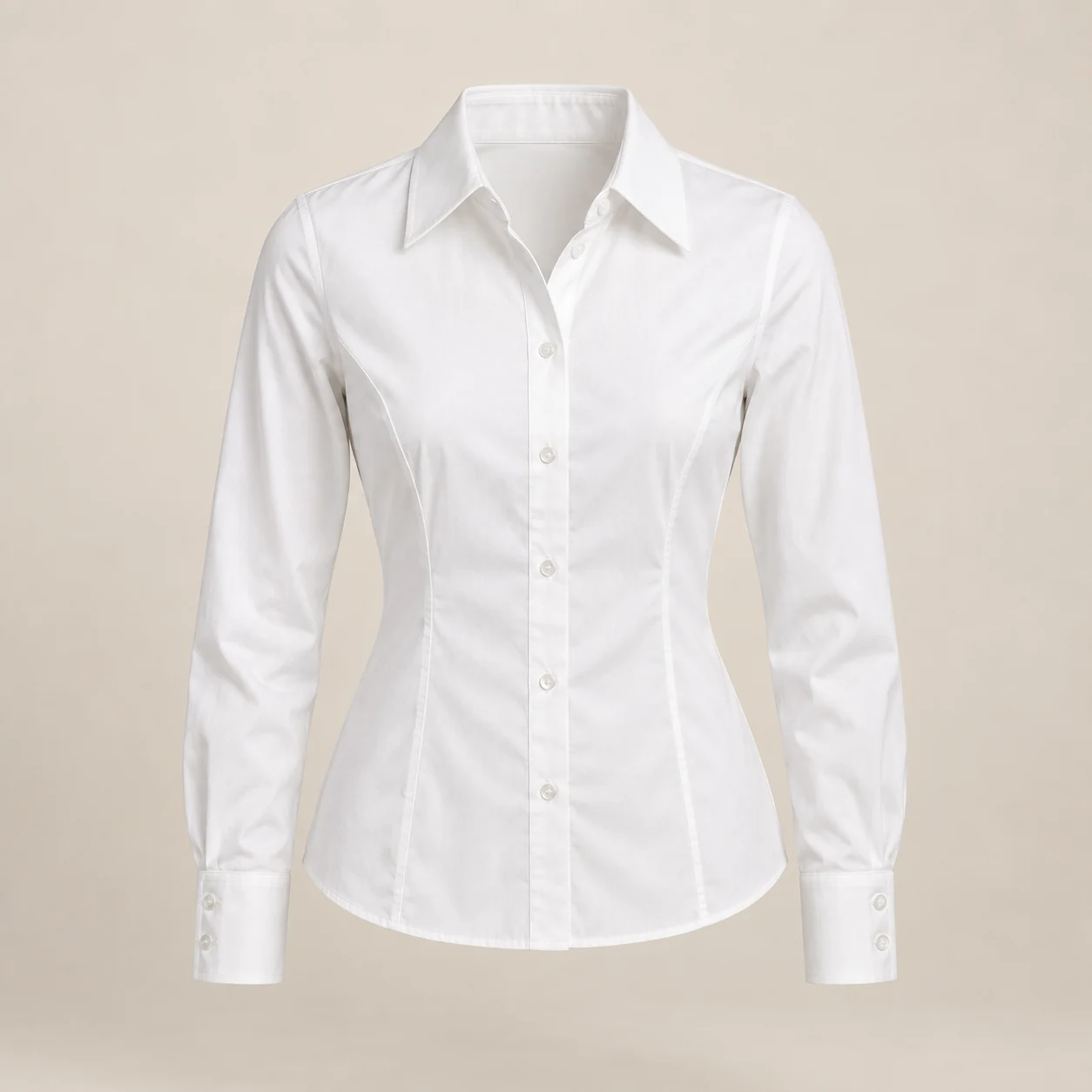 Marlow Sculpted Shirt in white, clothing product photograph