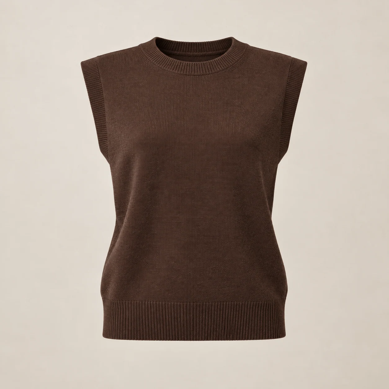 Thea Sleeveless Knit in chocolate, clothing product photograph
